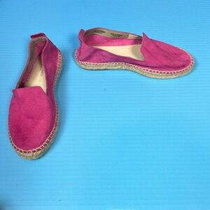 Ilse Jacobsen Hot Pink Soft Leather Espadrille Flats Shoes 37